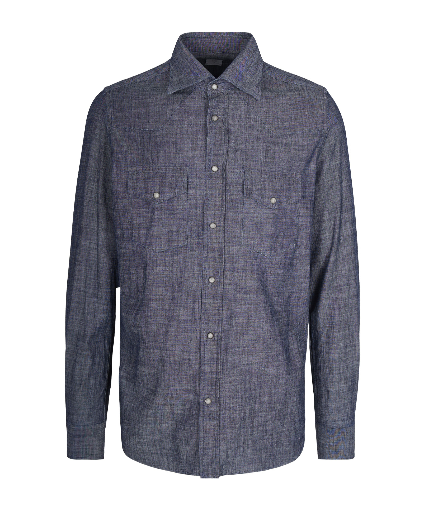 Eleventy Long-sleeved Chest Pocket Shirt In Gray