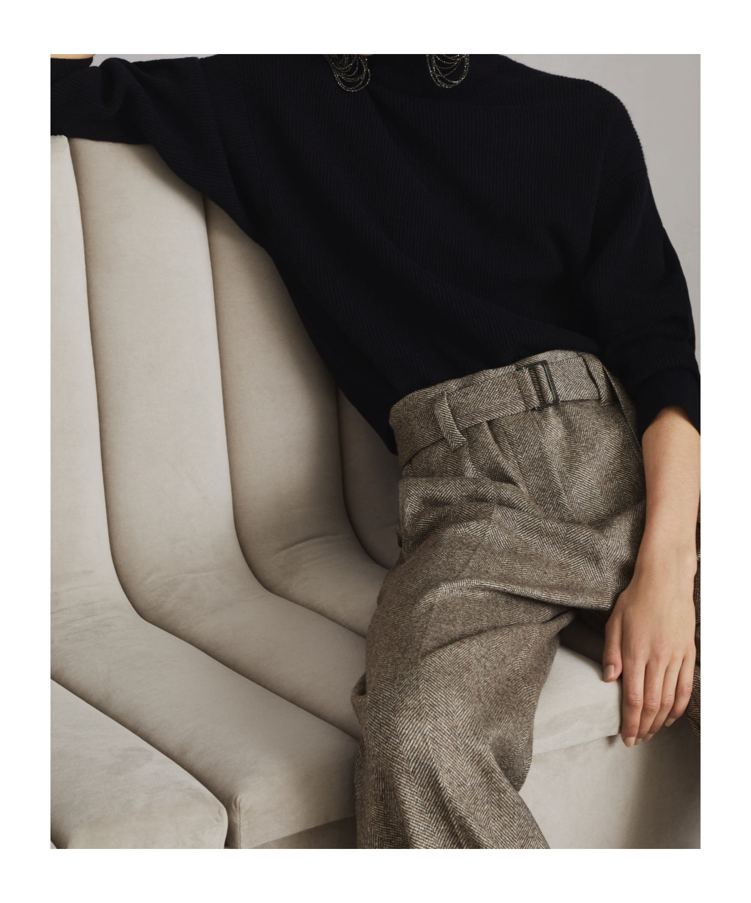 Brunello Cucinelli Black Virgin Wool, Cashmere And Silk Turtleneck Sweater In Black