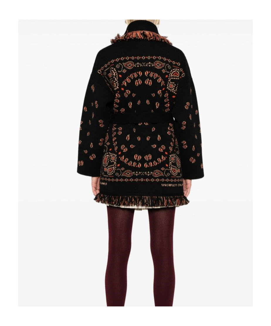 Alanui Intricately Patterned Black Cashmere Sweater In Black