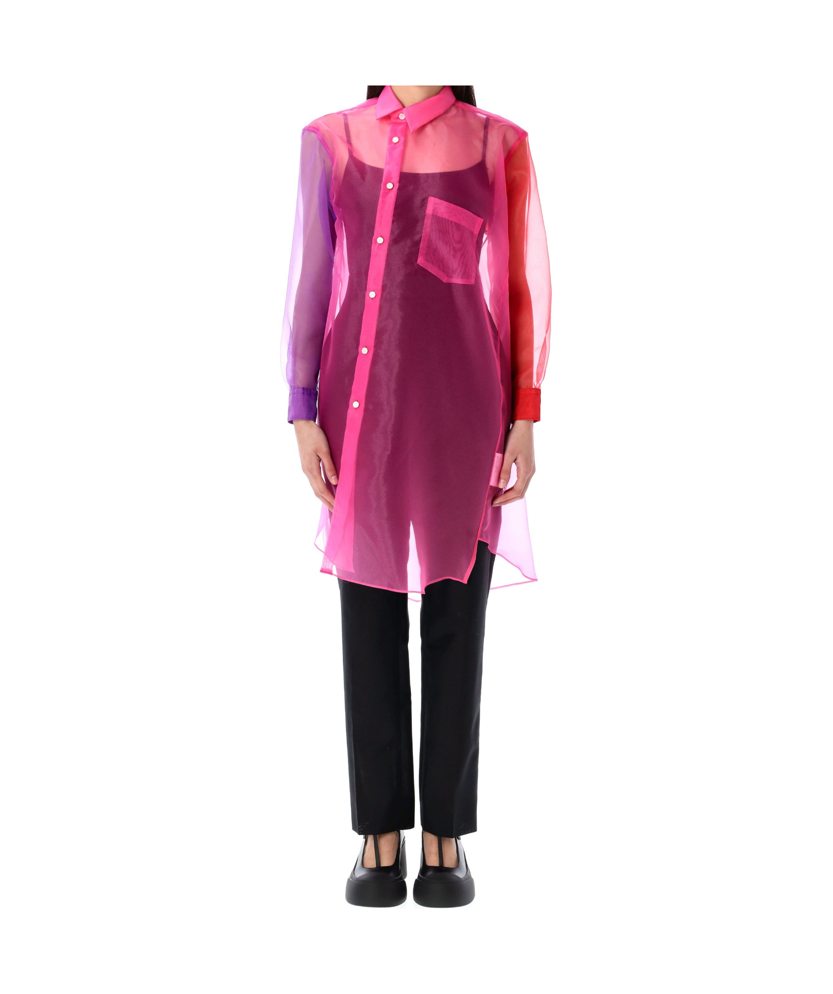 COMME DES GARÇONS ASYMMETRIC TULLE SHIRT