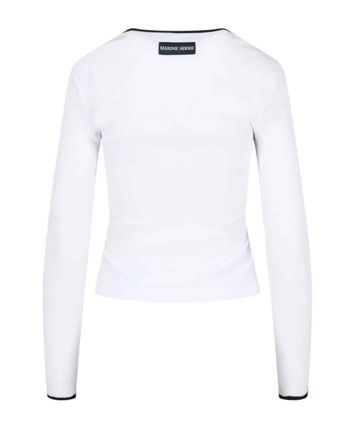 Marine Serre Cotton Top With Embroidered Logo In White