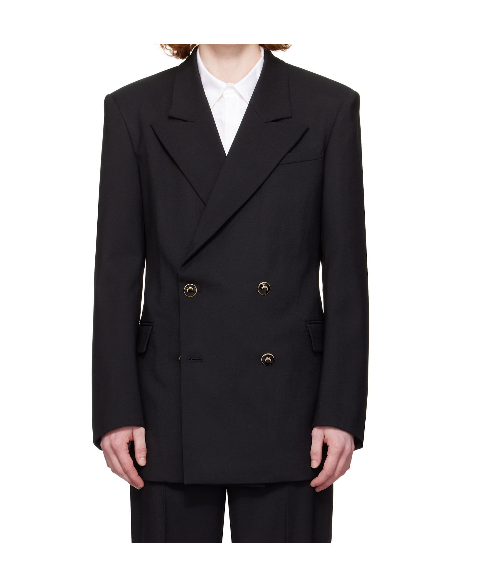 Marine Serre Twill Fitted Blazer In Black