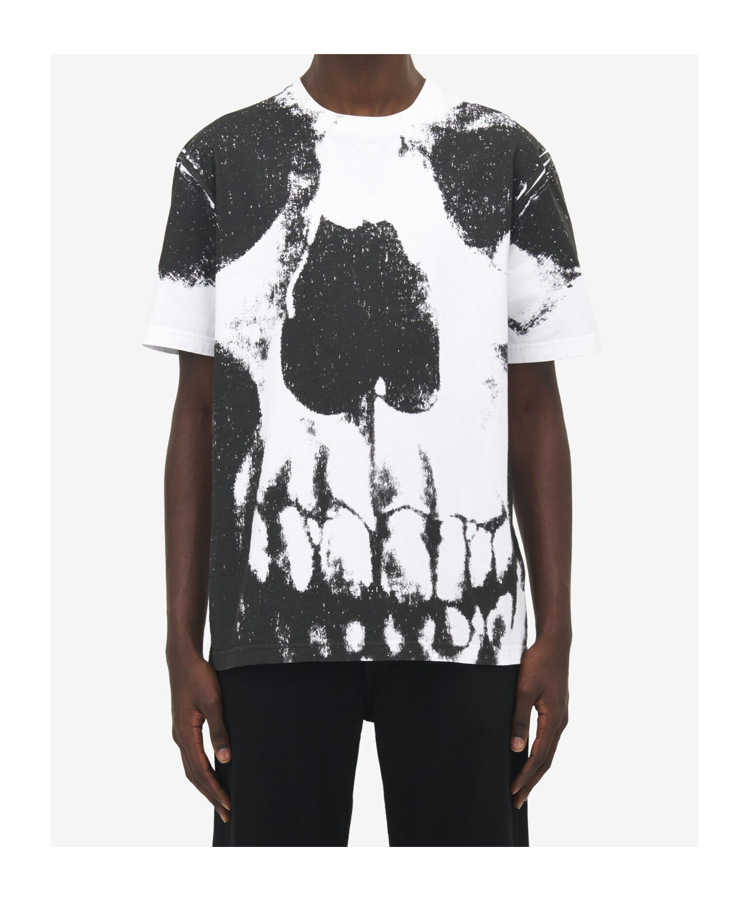 Alexander Mcqueen Skull Printed Cotton Jersey T-shirt In White