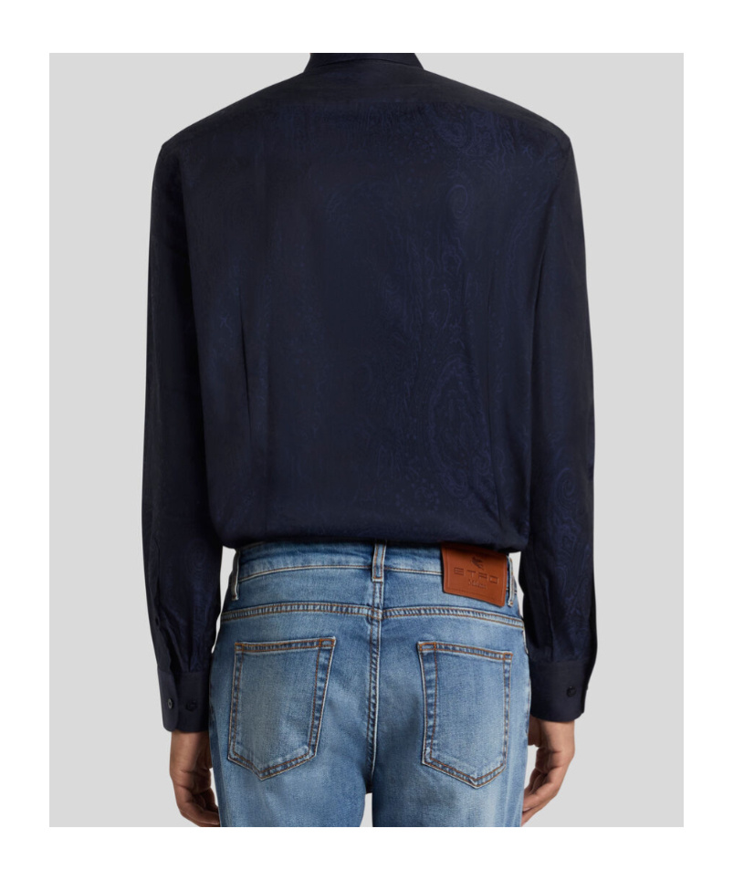 Etro Paisley Jacquard Shirt In Blue