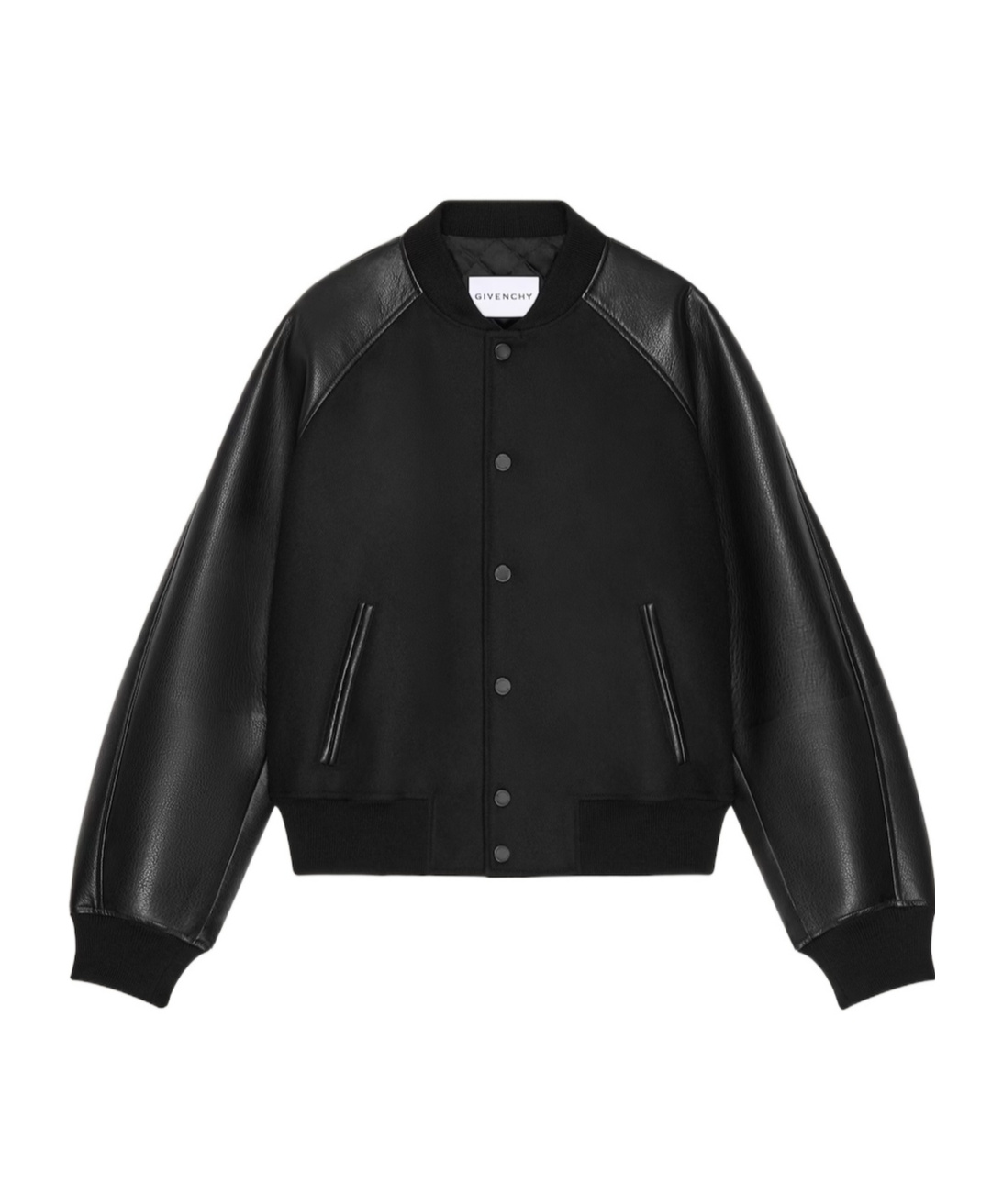 Givenchy Mix Material Blouson With Paris Embroidery In Black