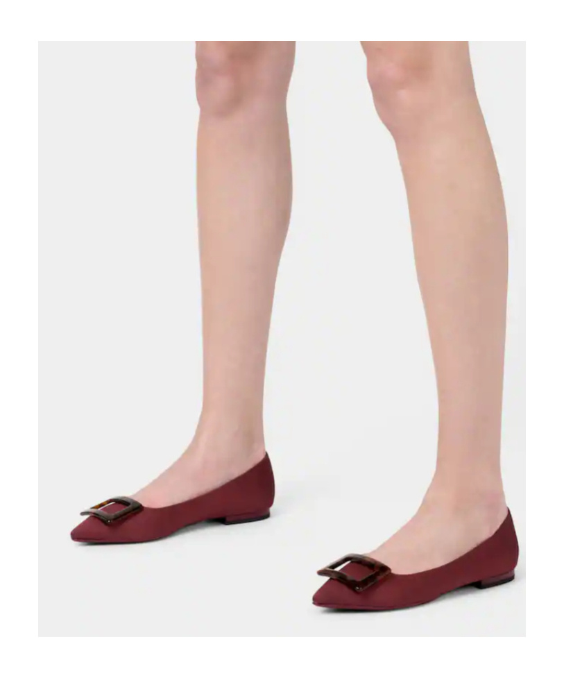 Roger Vivier Gommettine Ballerinas In Grosgrain In Burgundy