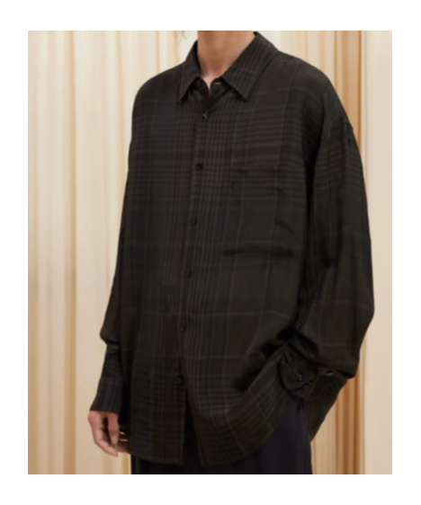 Lemaire Check-pattern Cotton Shirt In Black