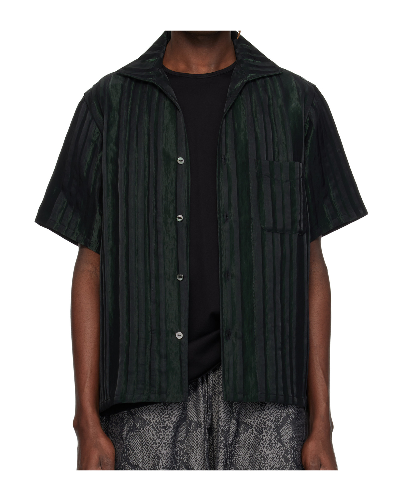Needles Short-sleeved Circular Print Shirt In Green