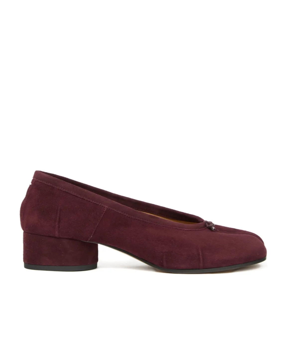 Maison Margiela Tabi Block-heel Suede Pumps In Red