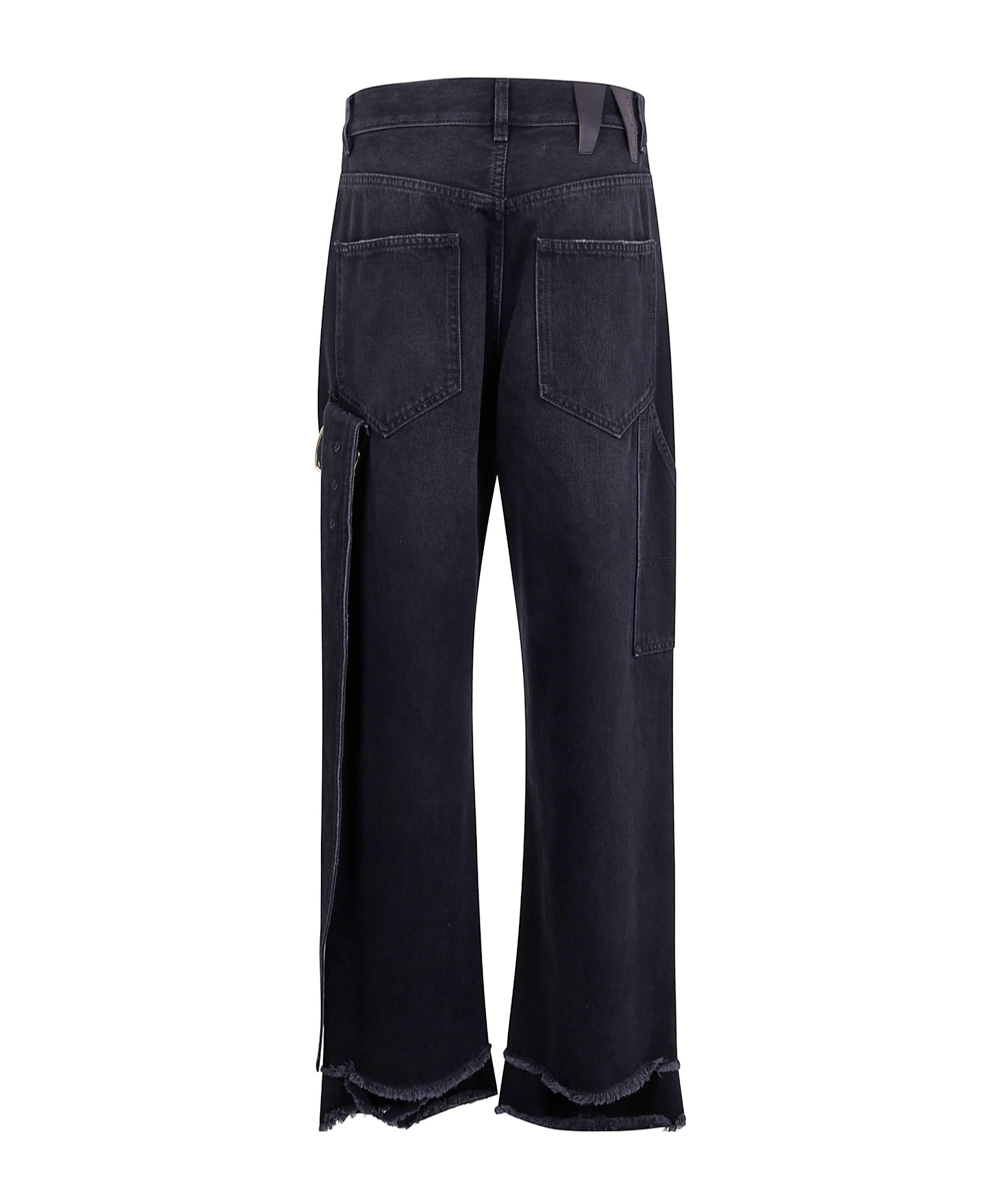 Darkpark Loose Fit Denim Trousers With Belt Detail In Black