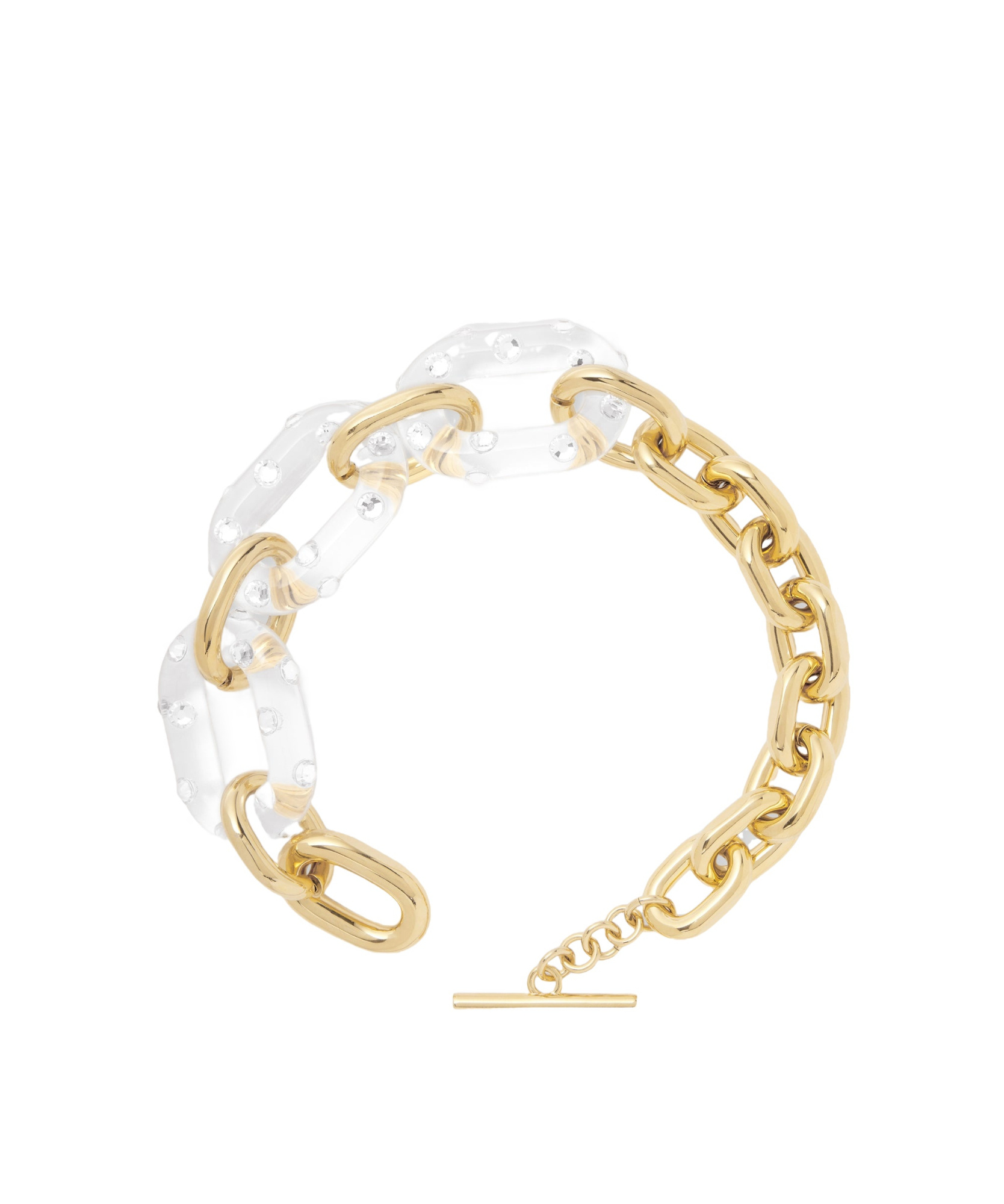 Rabanne Crystal Decorated Transparent Necklace In Yellow