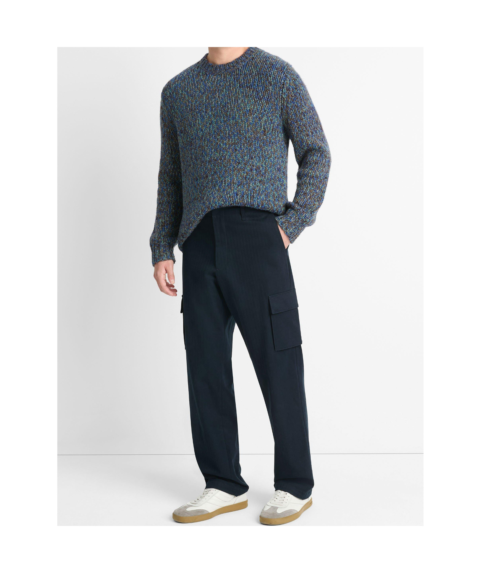 VINCE HERRINGBONE PATTERN WORK CASUAL PANTS