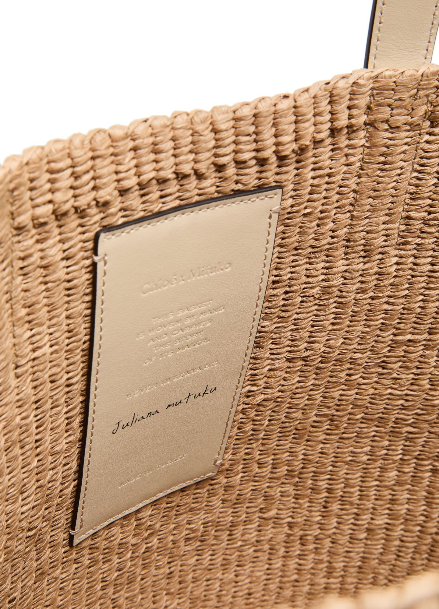 Chloé Large Horse Medal Basket Tote Bag In Paper And Leather