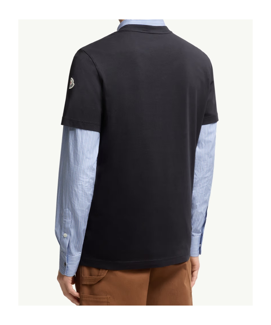 Moncler Logo Cotton Jersey T-shirt In Black