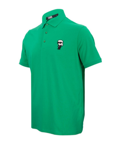 Karl Lagerfeld Logo Pattern Polo Shirt In Green