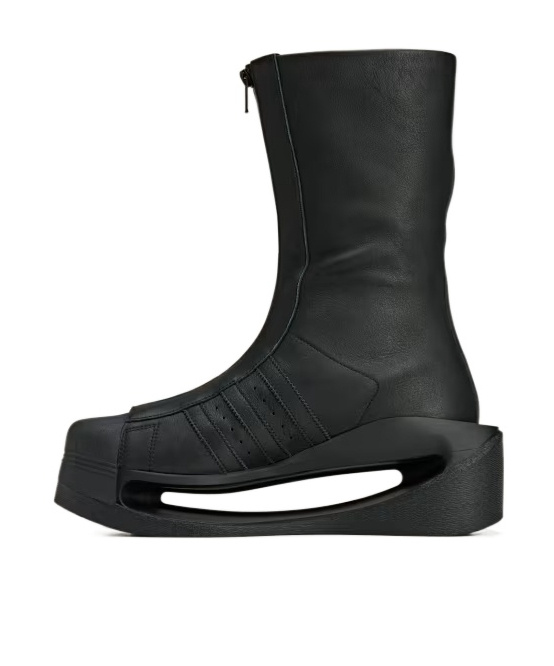 Y-3 Zip-front Platform Boots In Black