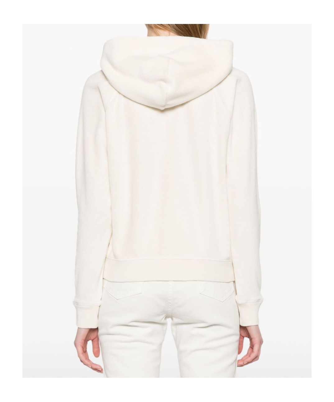 Tom Ford Hooded Zip Sweatshirt Featuring Pockets In White