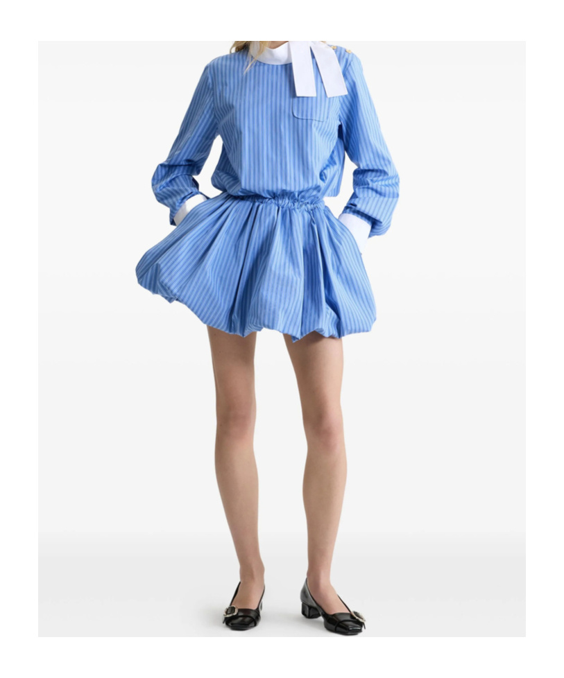 Patou Striped Bubble Dress In Blue