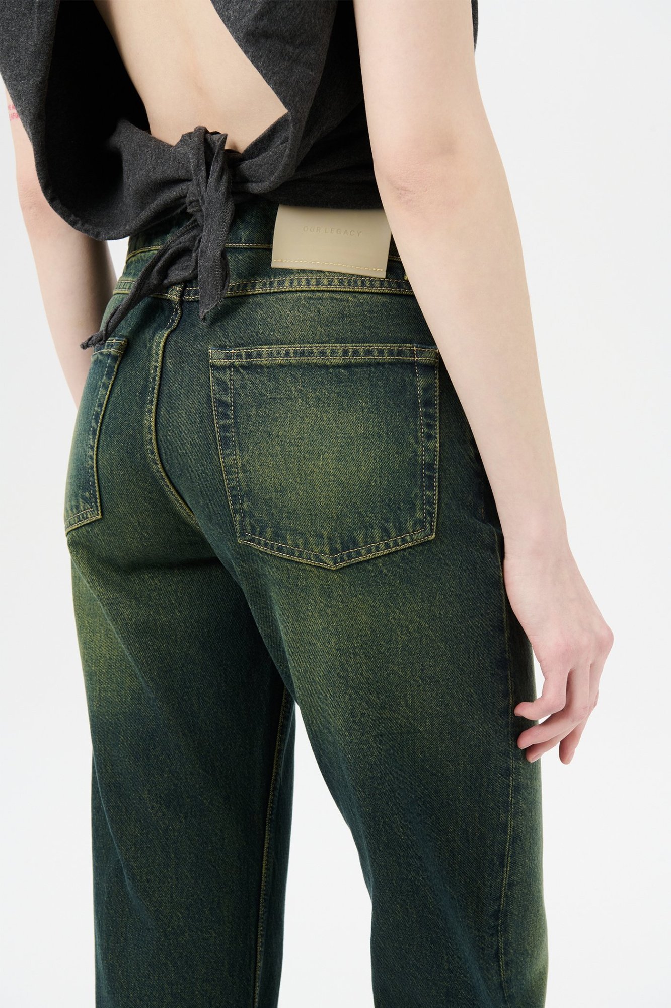 Our Legacy Women S Boot Cut Jeans Malibu Sand Wash In Green