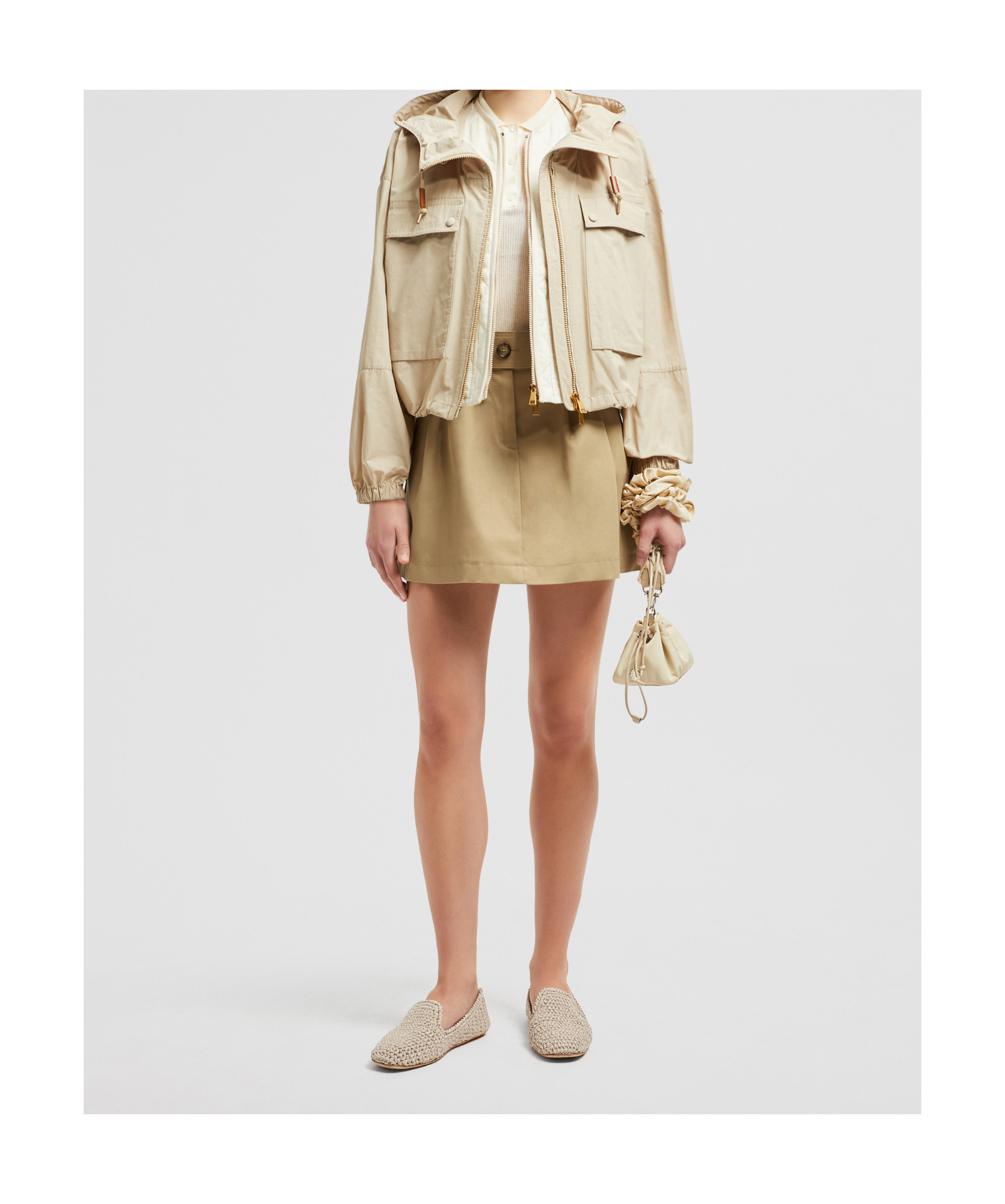 Moncler Women Pleated Mini Skirt In Brown