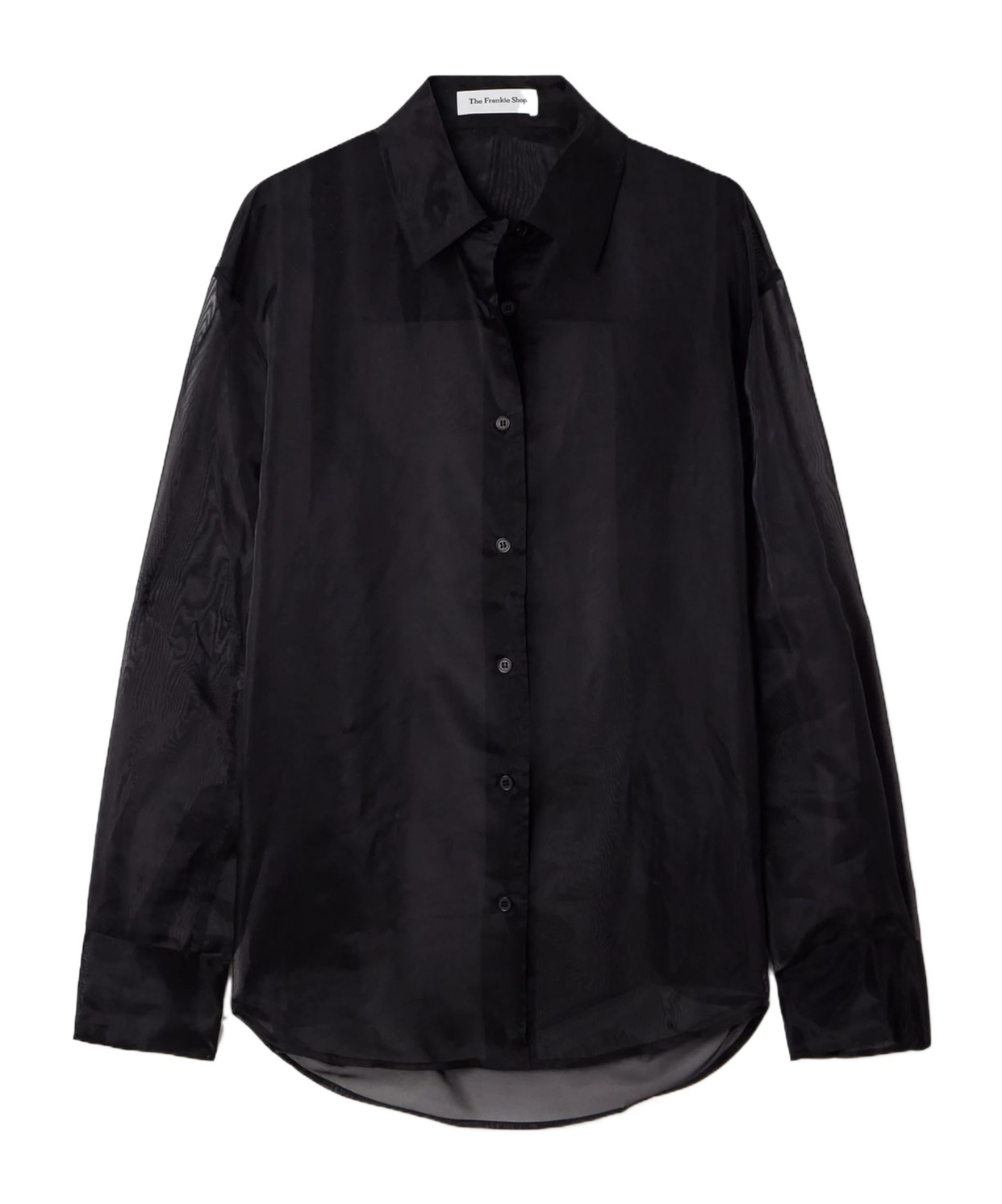 The Frankie Shop Peri Silk-blend Organza Shirt In Black