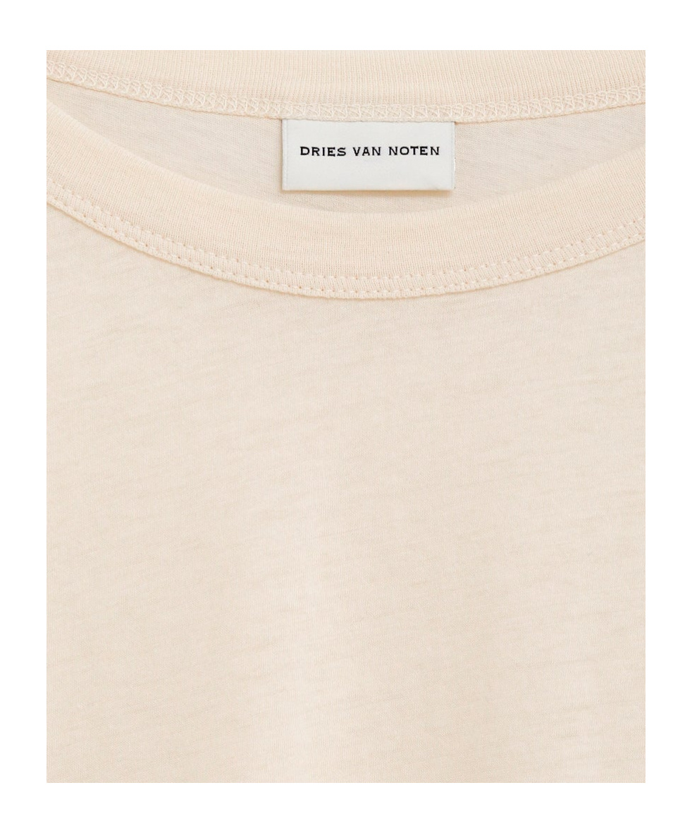 Dries Van Noten Crew Neck T-shirt In Nude