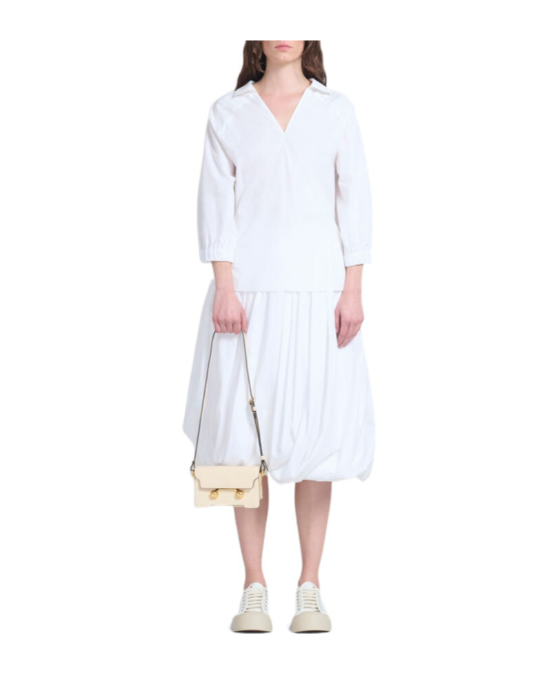 Marni Cream Leather Trunkaroo Mini Shoulder Bag In Nude