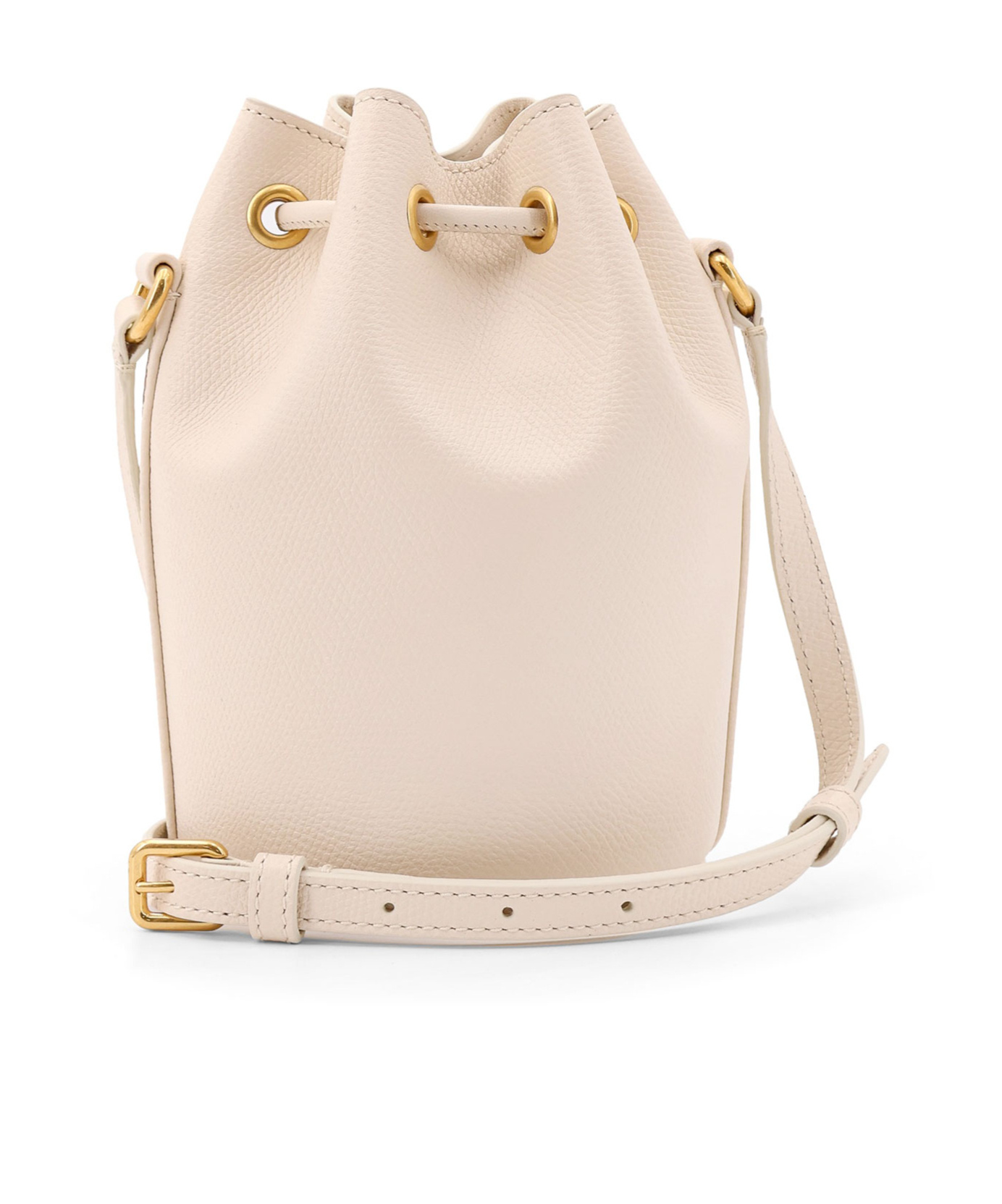 Valentino Vlogo Plaque Drawstring Bucket Bag In Nude