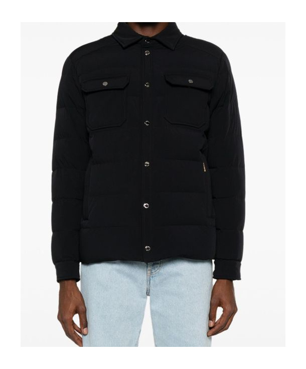 Moorer Padded Down Jacket Featuring Multiple Pockets In Black