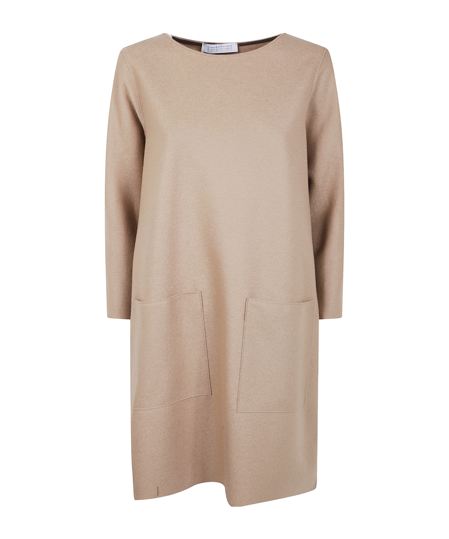 Harris Wharf London Women Geometric Dress With Pockets Light Pressed Wool In Brown
