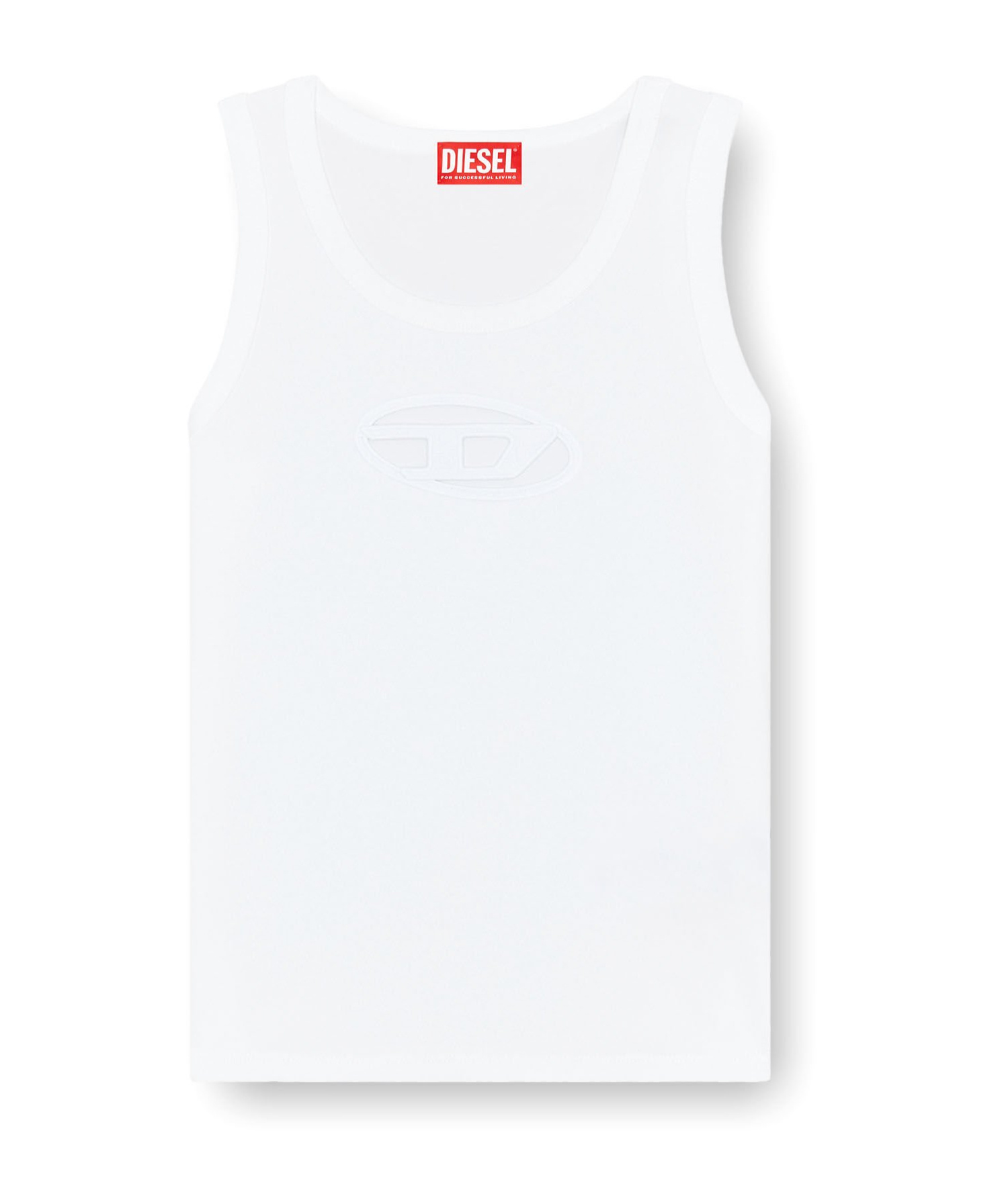 Diesel White Stretch Cotton T-lynys Tank Top In White