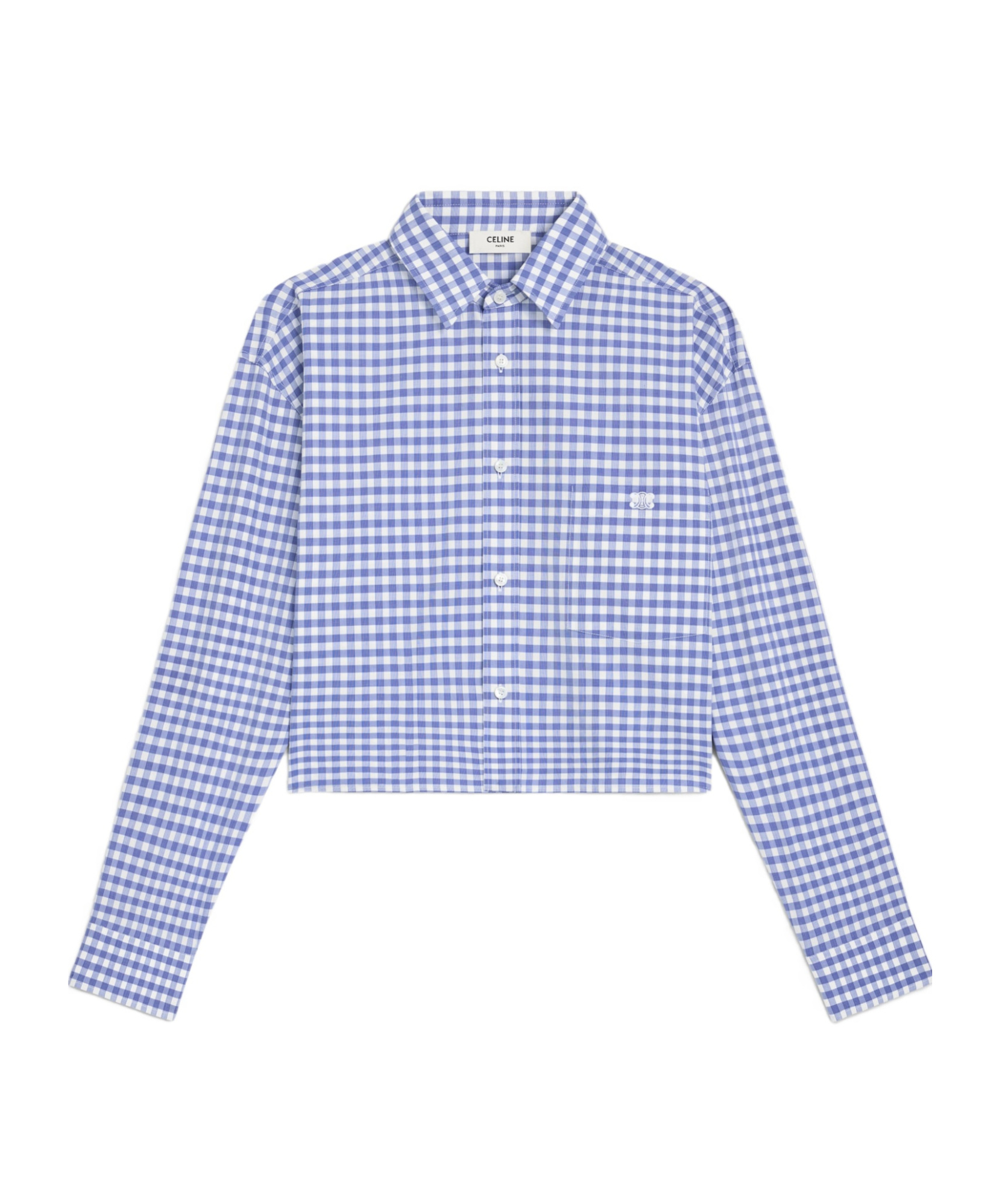 Celine Cropped Shirt In Vichy Cotton In Multi