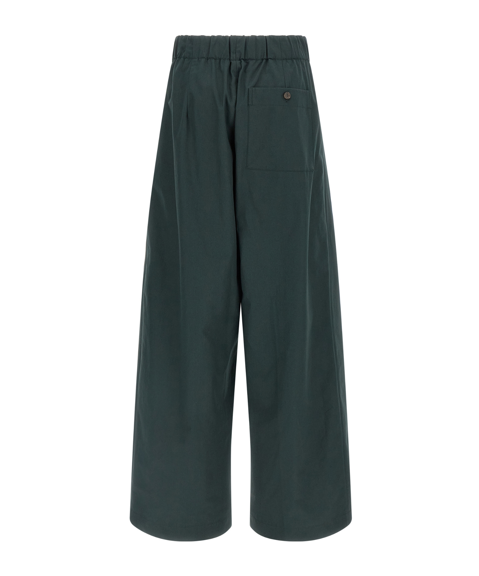Dries Van Noten Comfortable Trousers With Elastic Waistband And Back Pocket In Green
