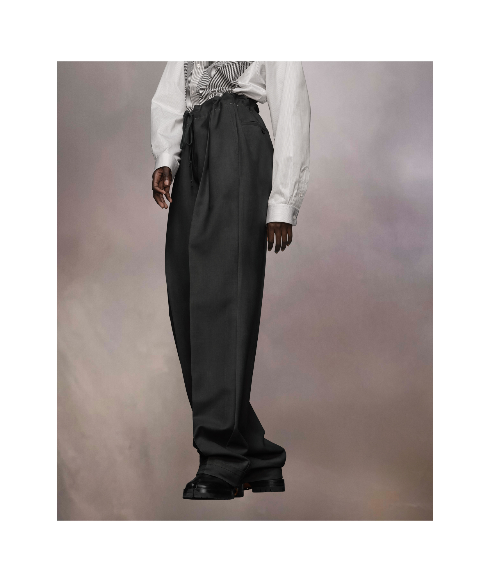 Maison Margiela Wool Mohair Trousers Woman Dark Avion In Black
