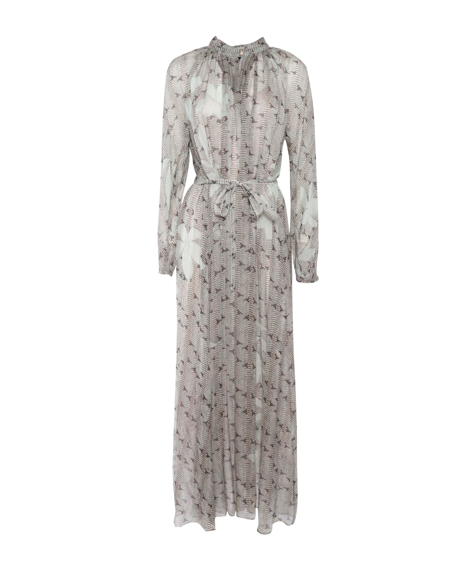 Shop Forte Forte Abito Chiffon Seta Stampa 'dune Lily'