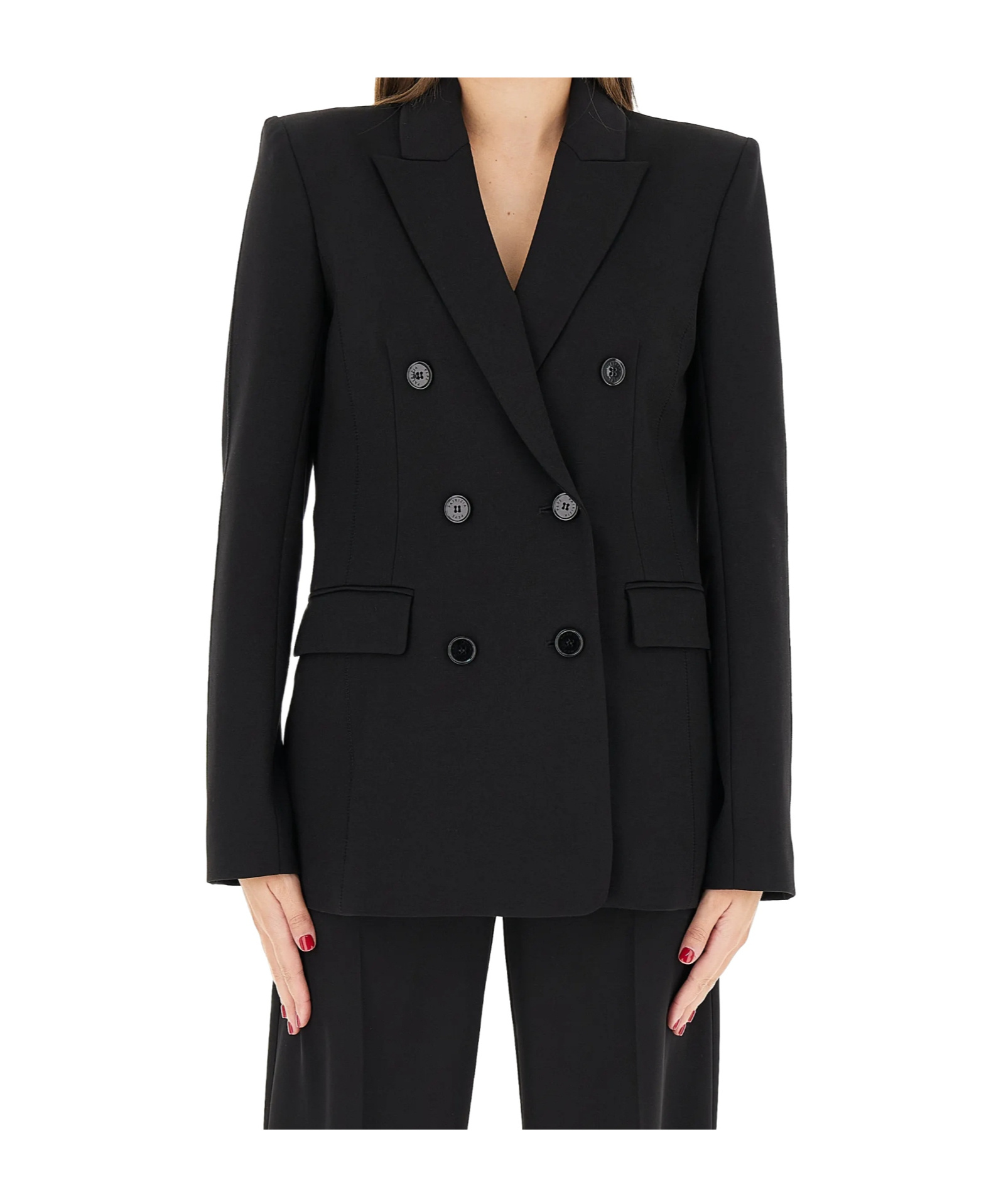 Patrizia Pepe Button-down Blazer In Black
