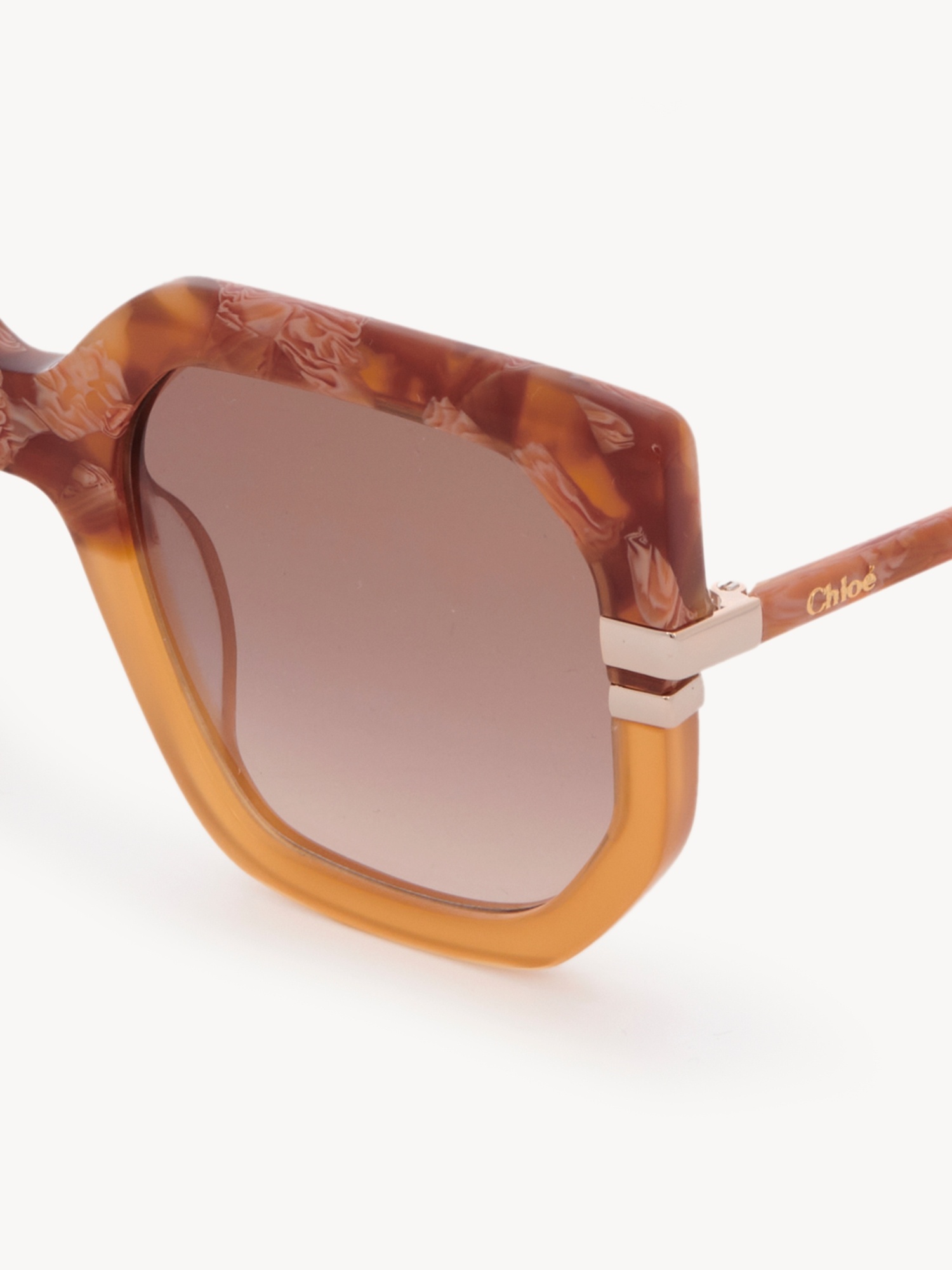 Chloé Womens Ch0240s Square-frame Acetate Sunglasses Brown In Nude
