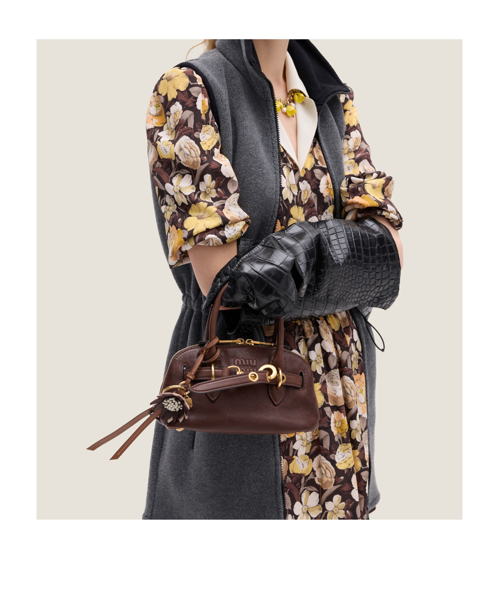 Miu Miu Aventure Mini Crossbody Bag In Brown