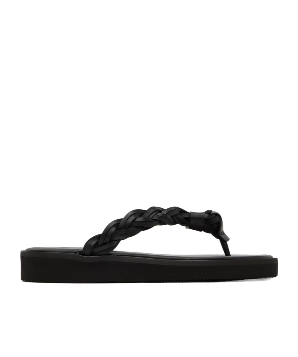 See By Chloé Woven Clip-toed Flip Flops In Black