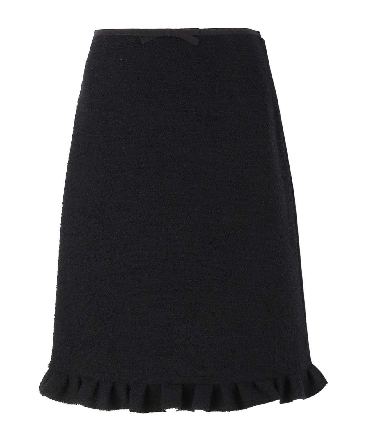 Valentino Ruffled Wool-blend Miniskirt In Black