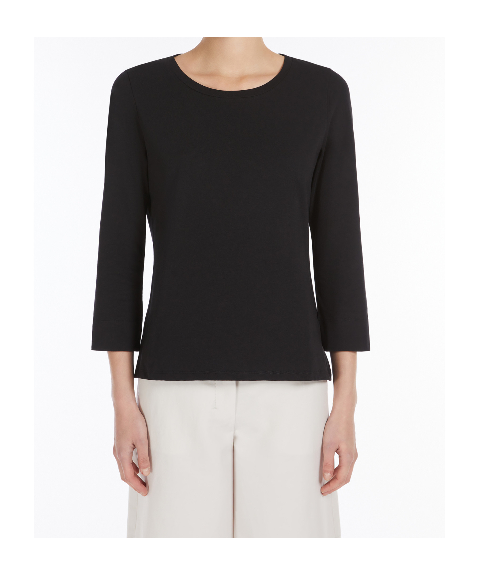 Max Mara Boat Neck T-shirt In Black