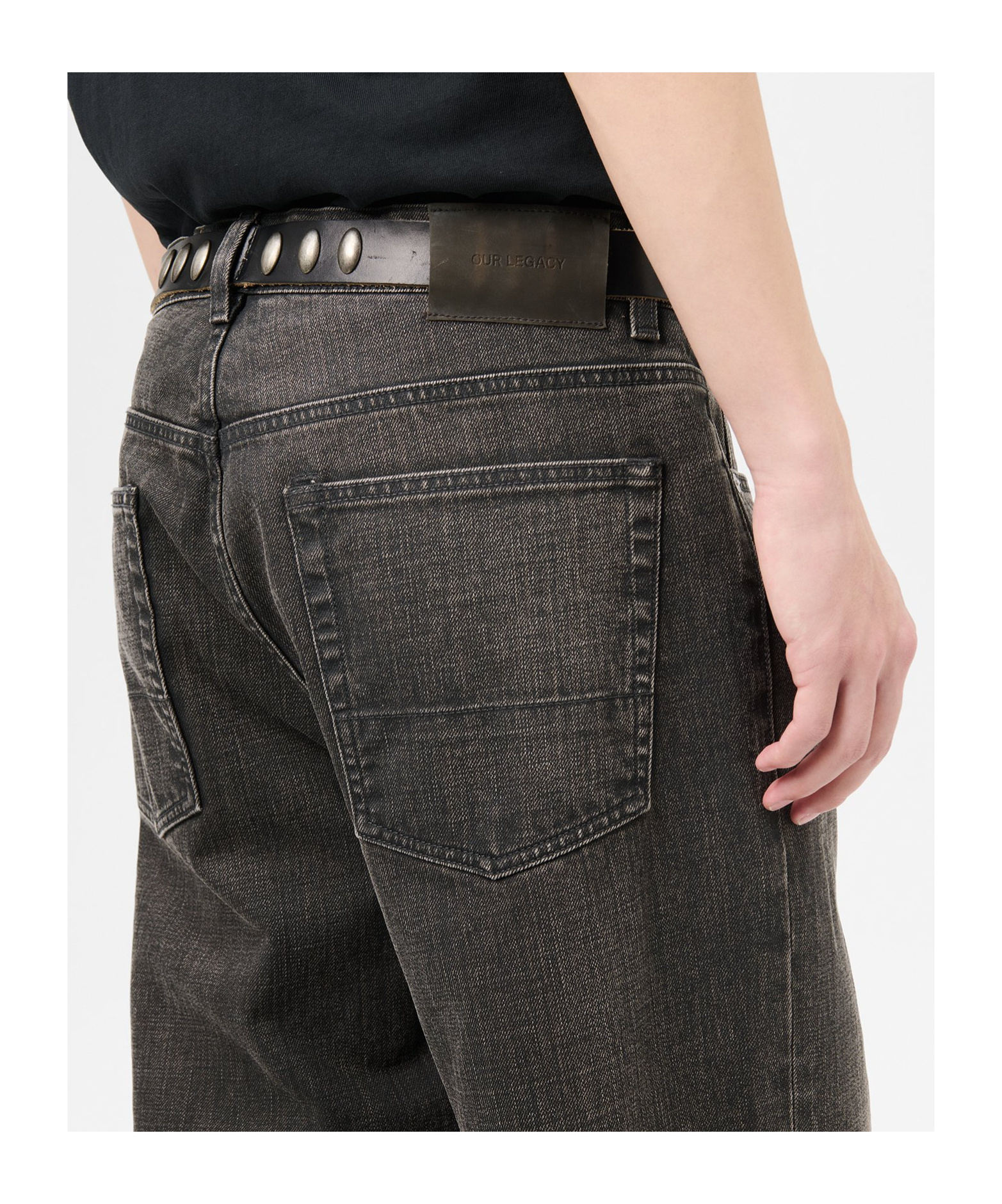 Our Legacy Straight Trousers With Belt Loops And Five-pocket Design In Black Coated Wash