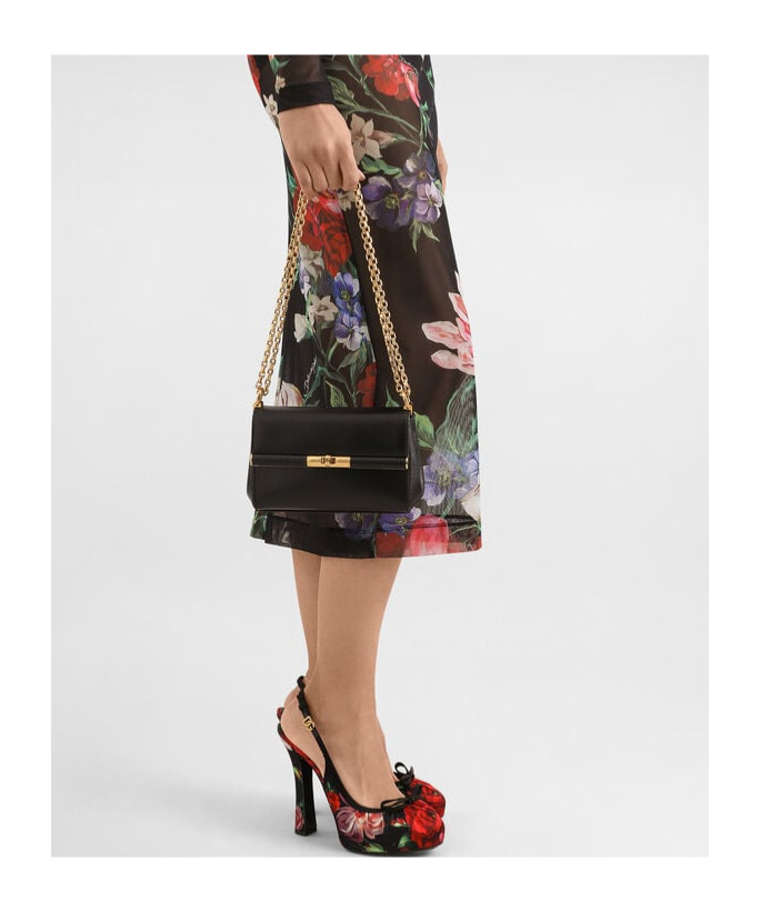 Dolce & Gabbana Marlene Mini Leather Shoulder Bag In Black