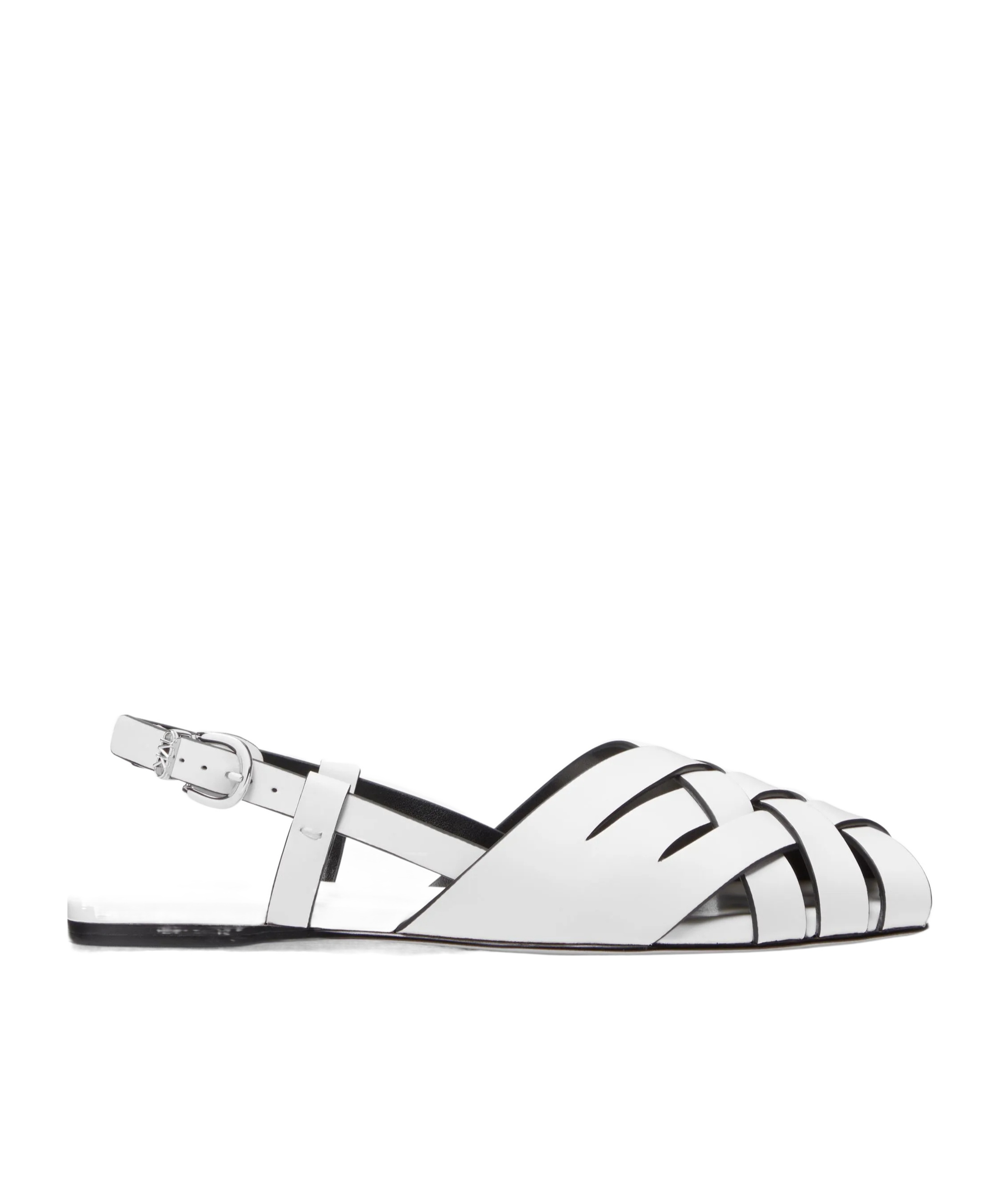 Michael Michael Kors Leather Sandals Irene Sling Flat In White