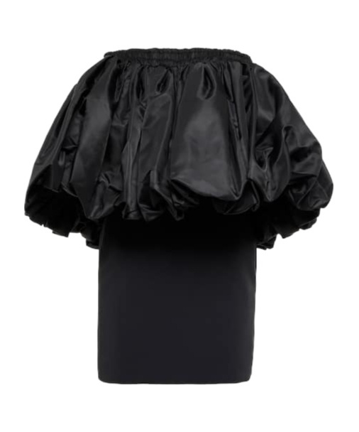 David Koma Strapless Satin Minidress In Black