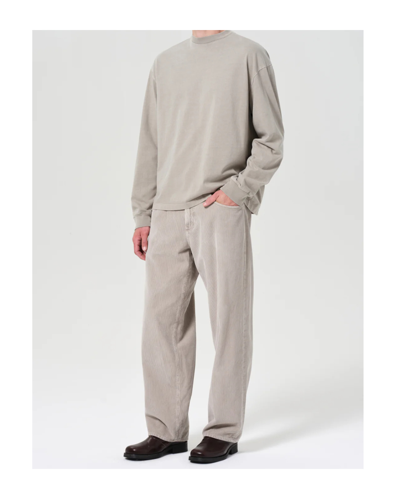 Agolde Asha Long-sleeved T-shirt In Brown