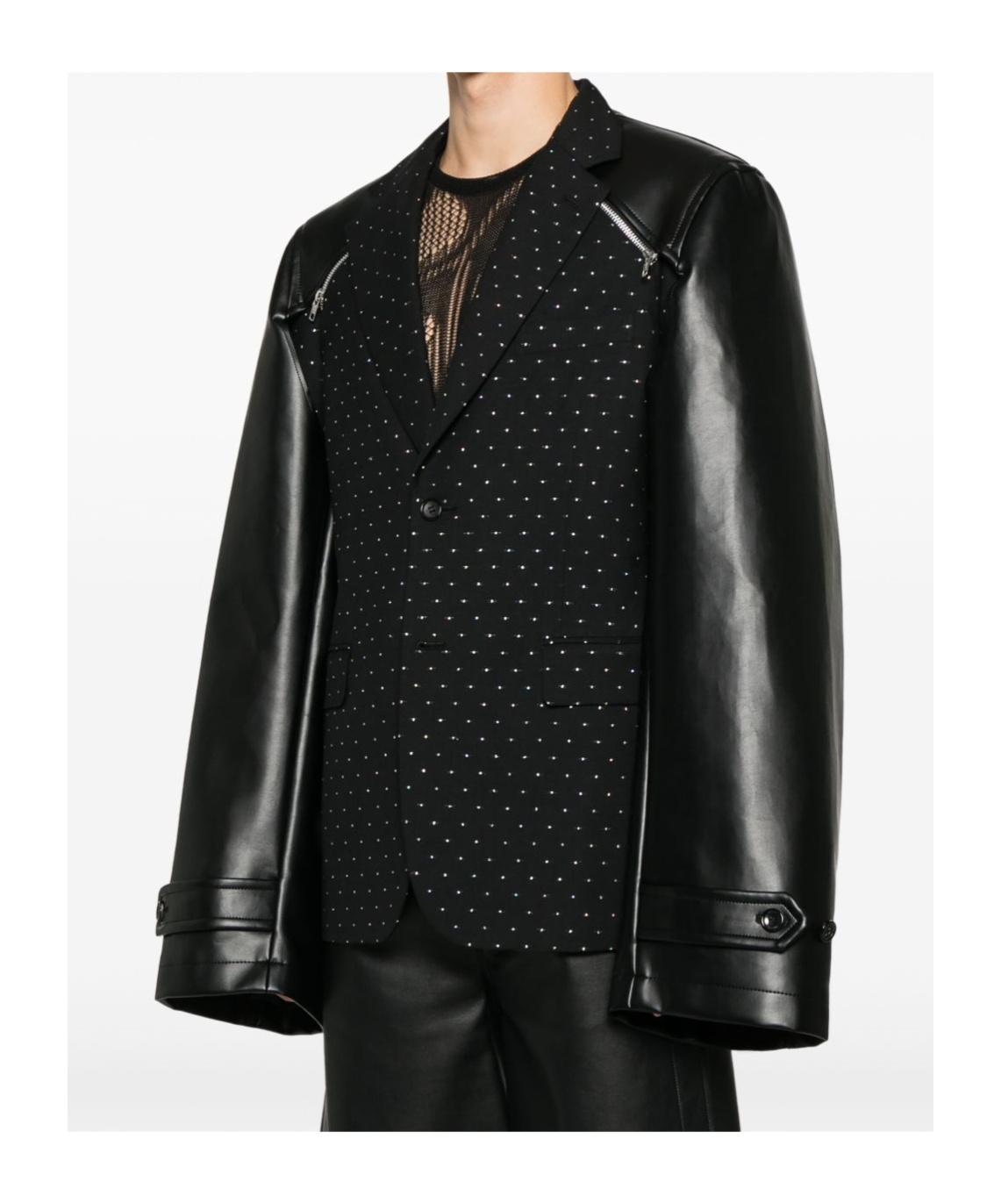 Comme Des Garçons Embellished Blazer In Black
