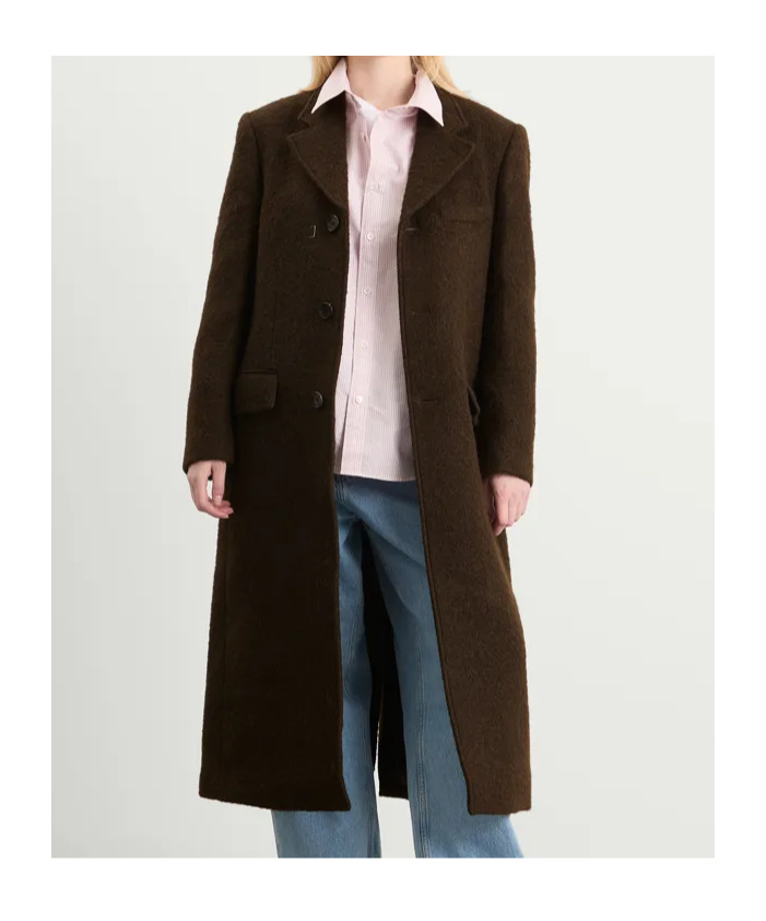Dunst Wool Boucle Coat In Brown