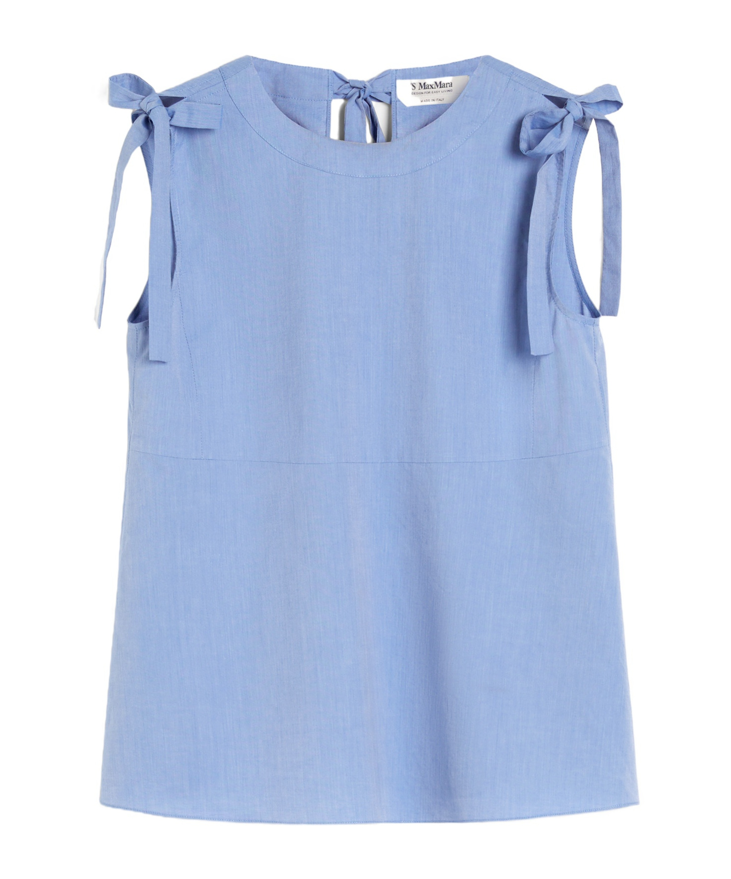 Max Mara Round Collar Sleeveless Vest In Blue