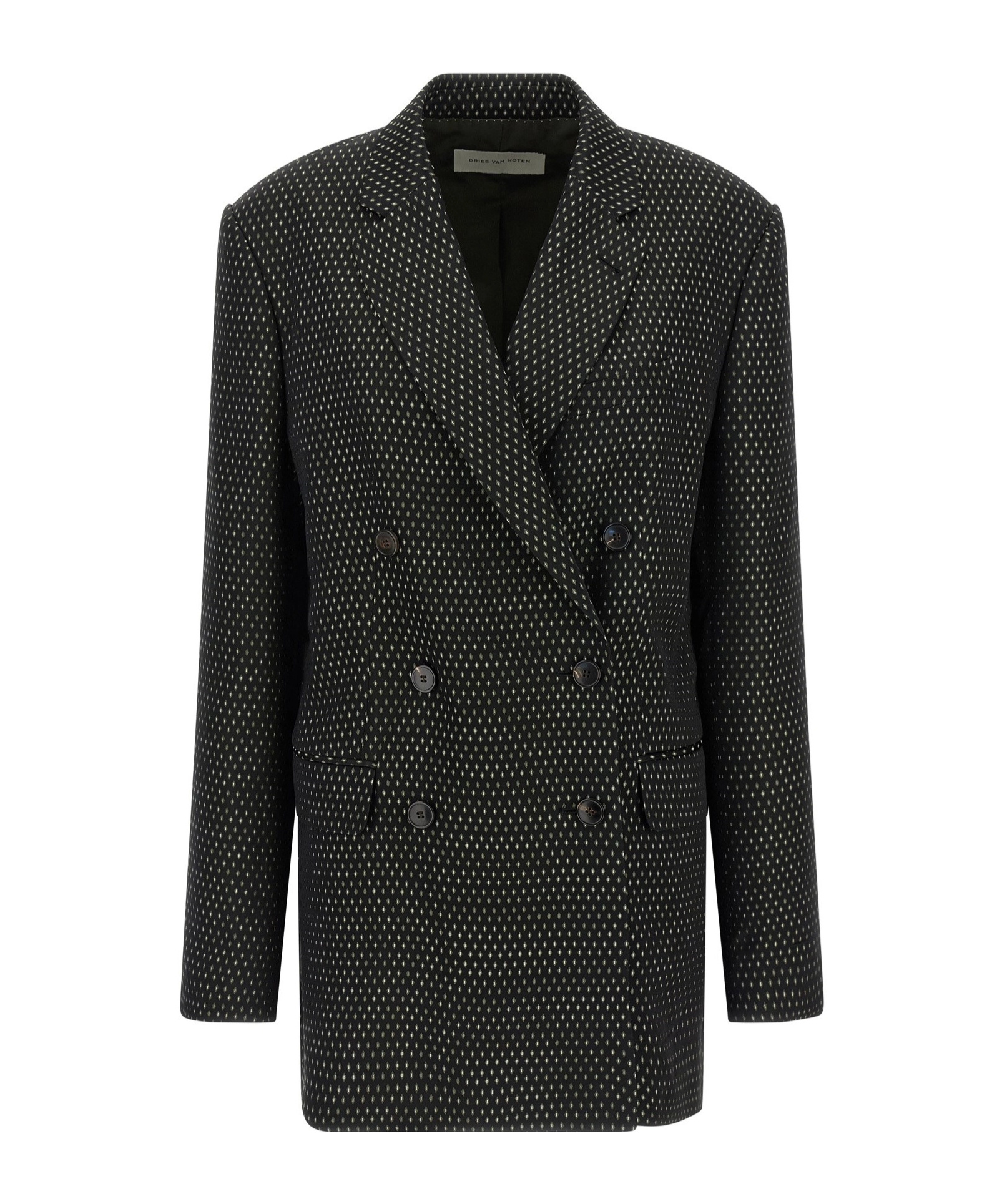 Dries Van Noten Blink Double-breasted Jacket In Jacquard In Black